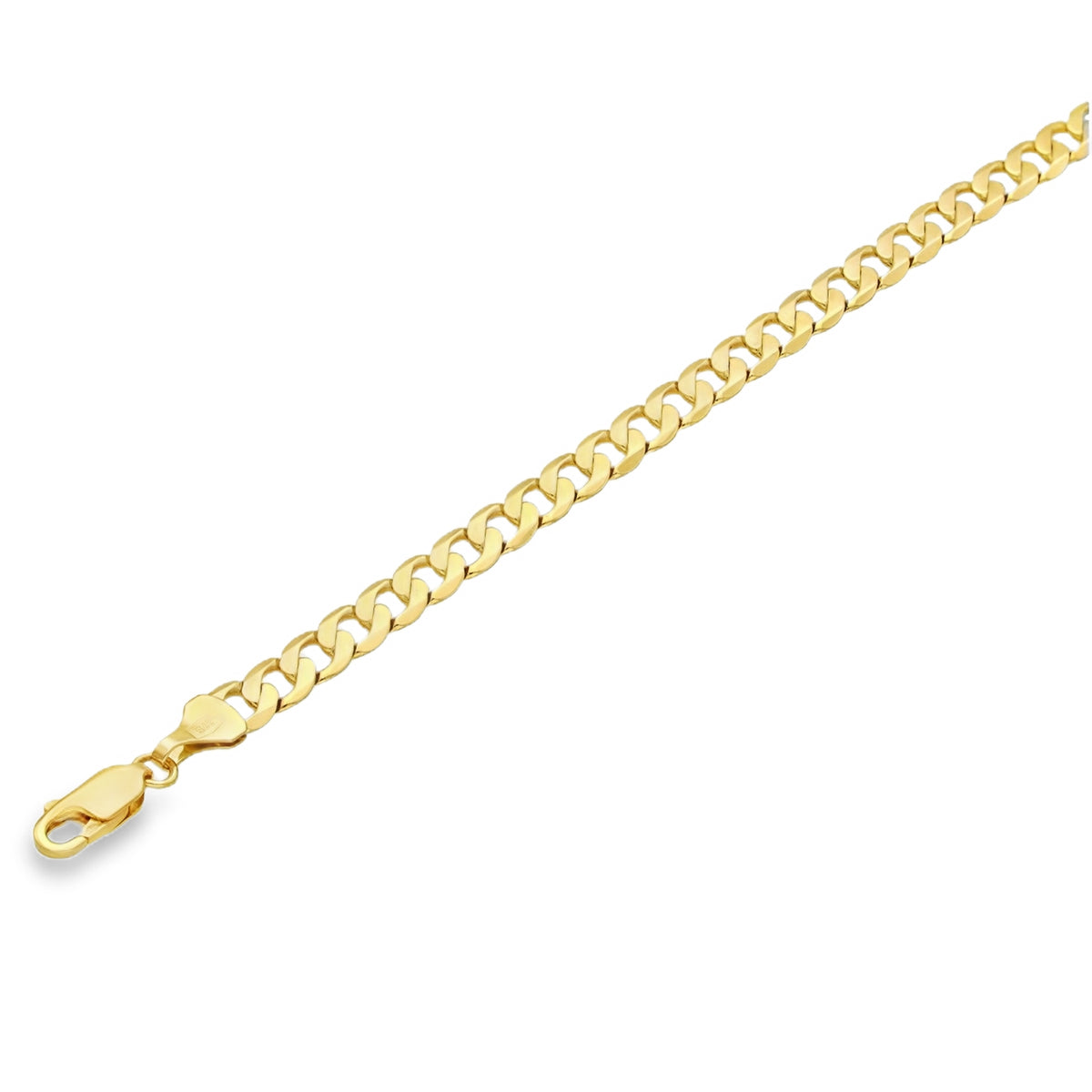 9ct Yellow Gold Oval Curb Bracelet - 7" - 9.4g