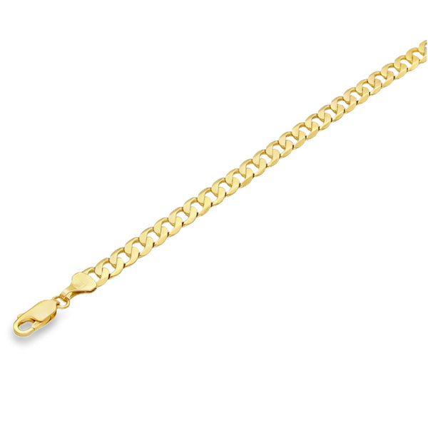 9ct Yellow Gold Oval Curb Bracelet - 7" - 9.4g