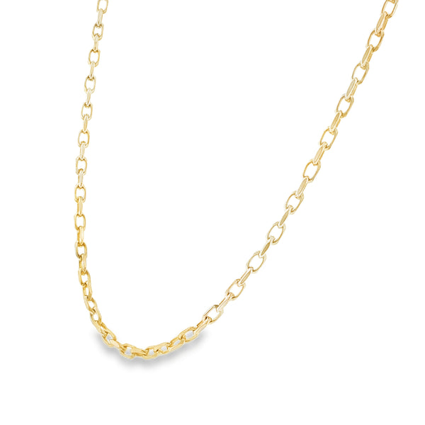 9ct Yellow Gold Heavy File Trace Chain - 20"- 10.6g