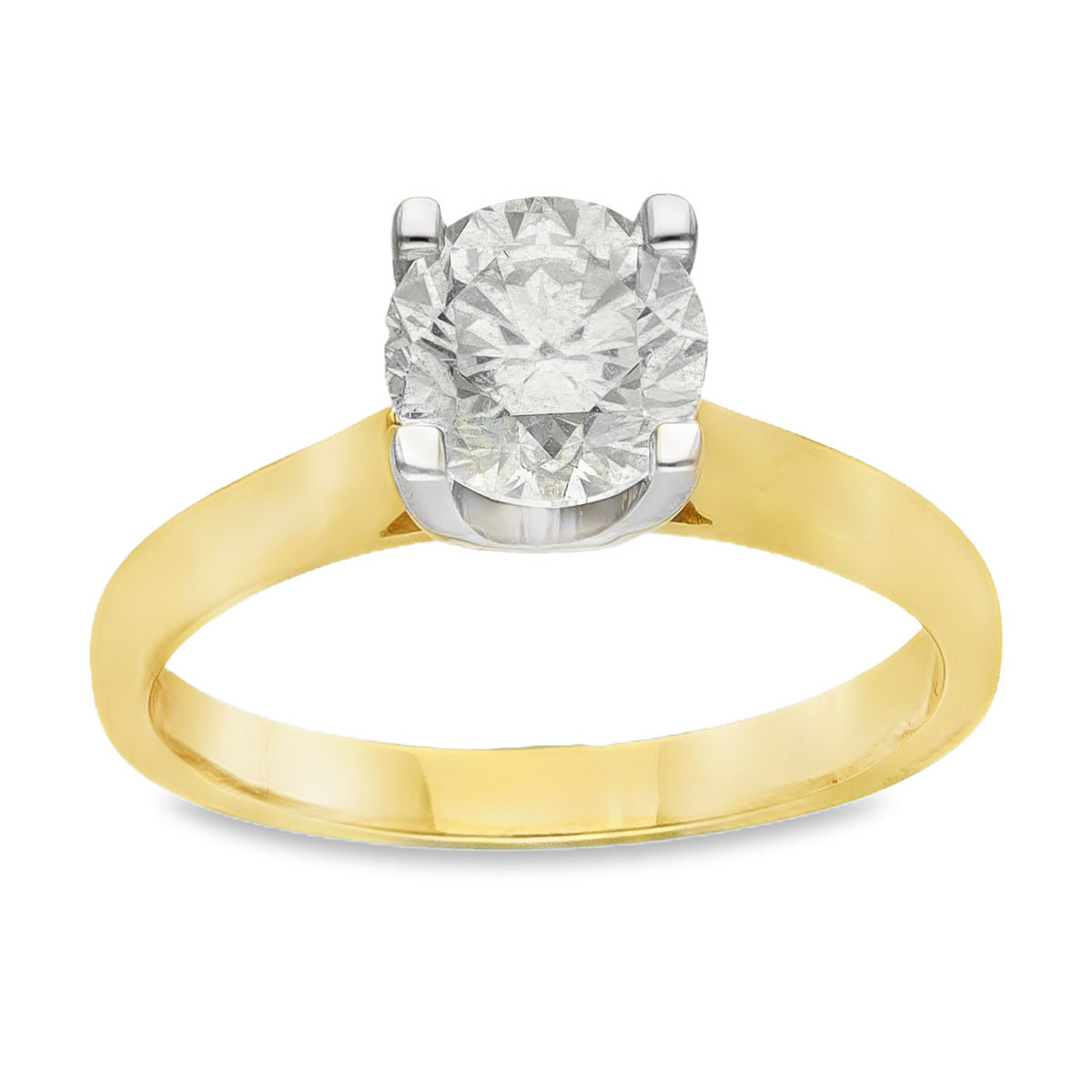 18ct Yellow Gold Diamond Solitaire Engagement Ring - 1.50ct