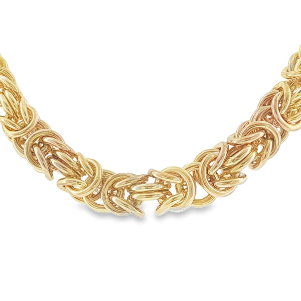 9ct Yellow Gold Hollow Byzantine Chain - 18" - 31.8g