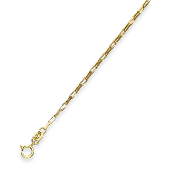 9ct Yellow Gold Fine Paper Link Bracelet - 7" - 1.9g