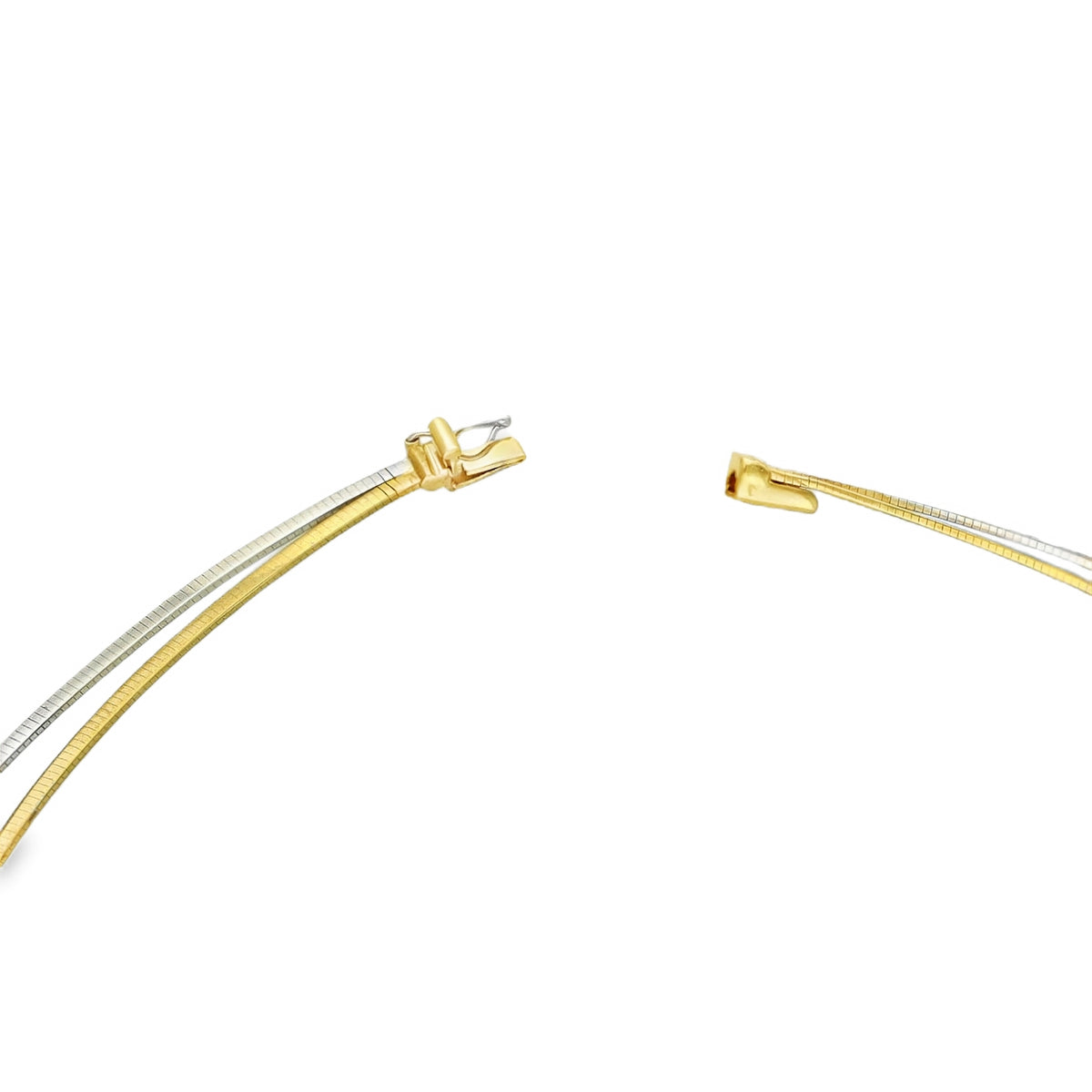 9ct Yellow & White Gold Double Strand Necklet - 17" - 16.1g