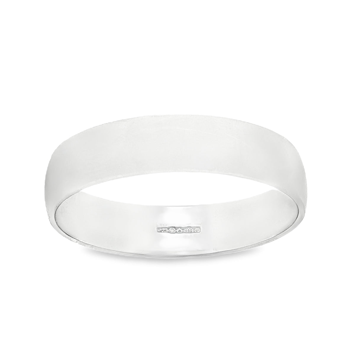 950 Platinum Plain D-Shape Wedding Band - Size V - 5mm