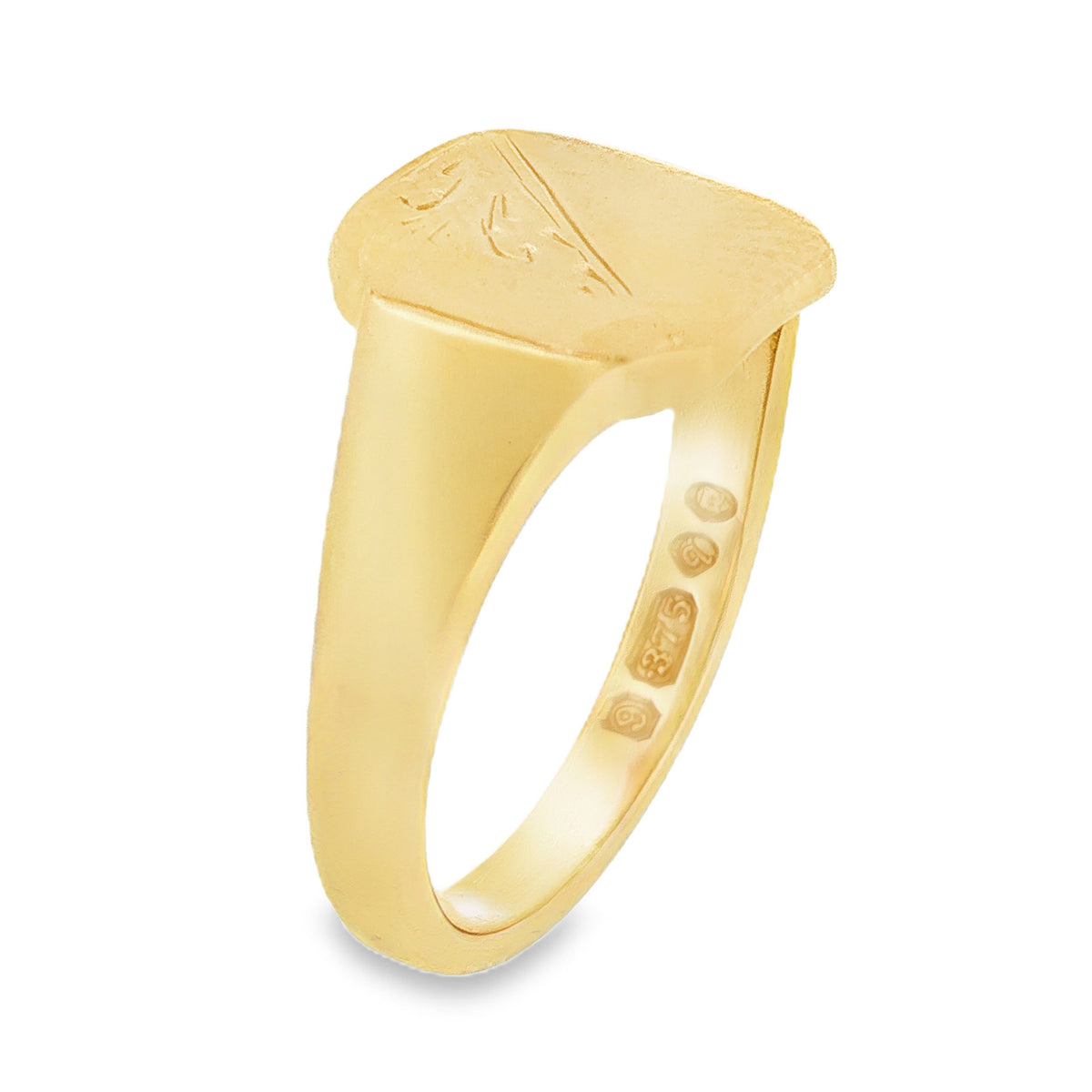 9ct Yellow Gold Square Signet Ring 3.7g