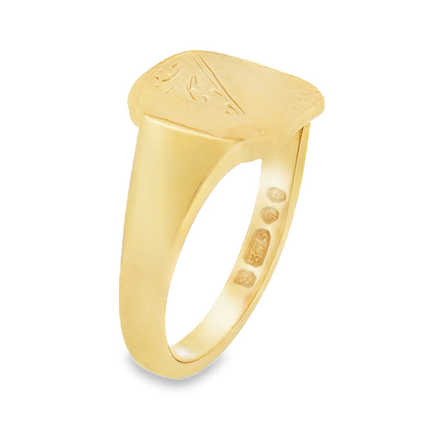 9ct Yellow Gold Square Signet Ring 3.7g