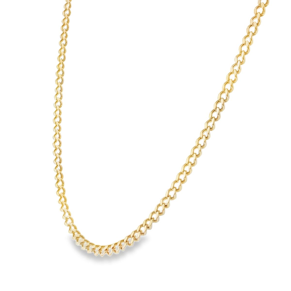 9ct Yellow Gold Curb Chain - 22" - 14.3g