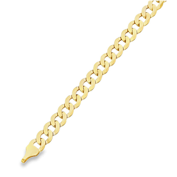 9ct Yellow Gold Flat Oval Curb Bracelet - 7.5" - 5.7g