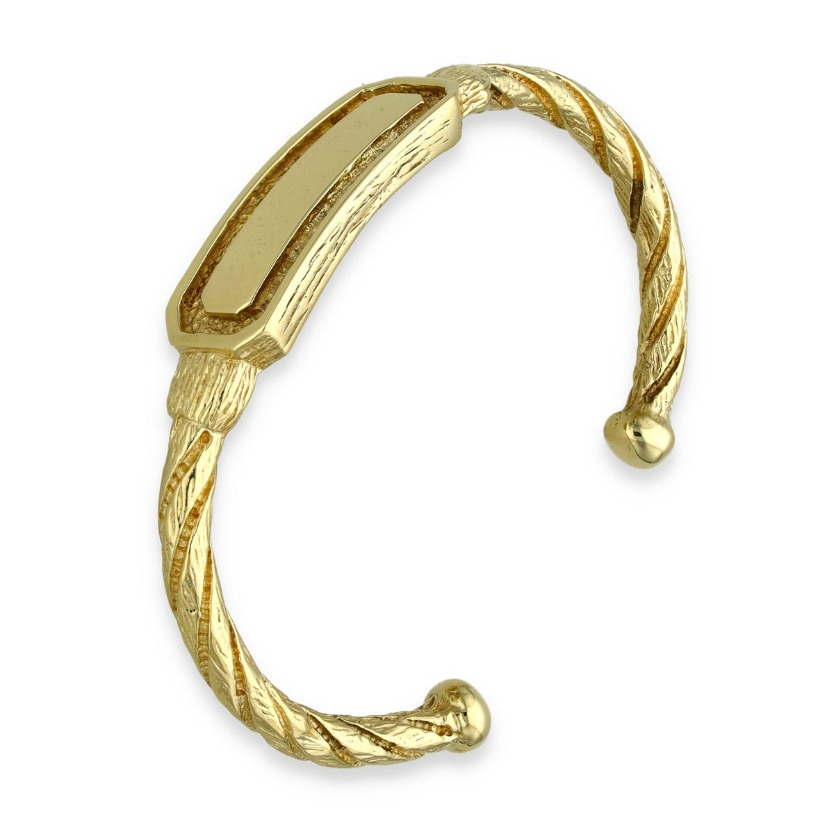9ct Heavy I.D Twist Torque Bangle 35.0g