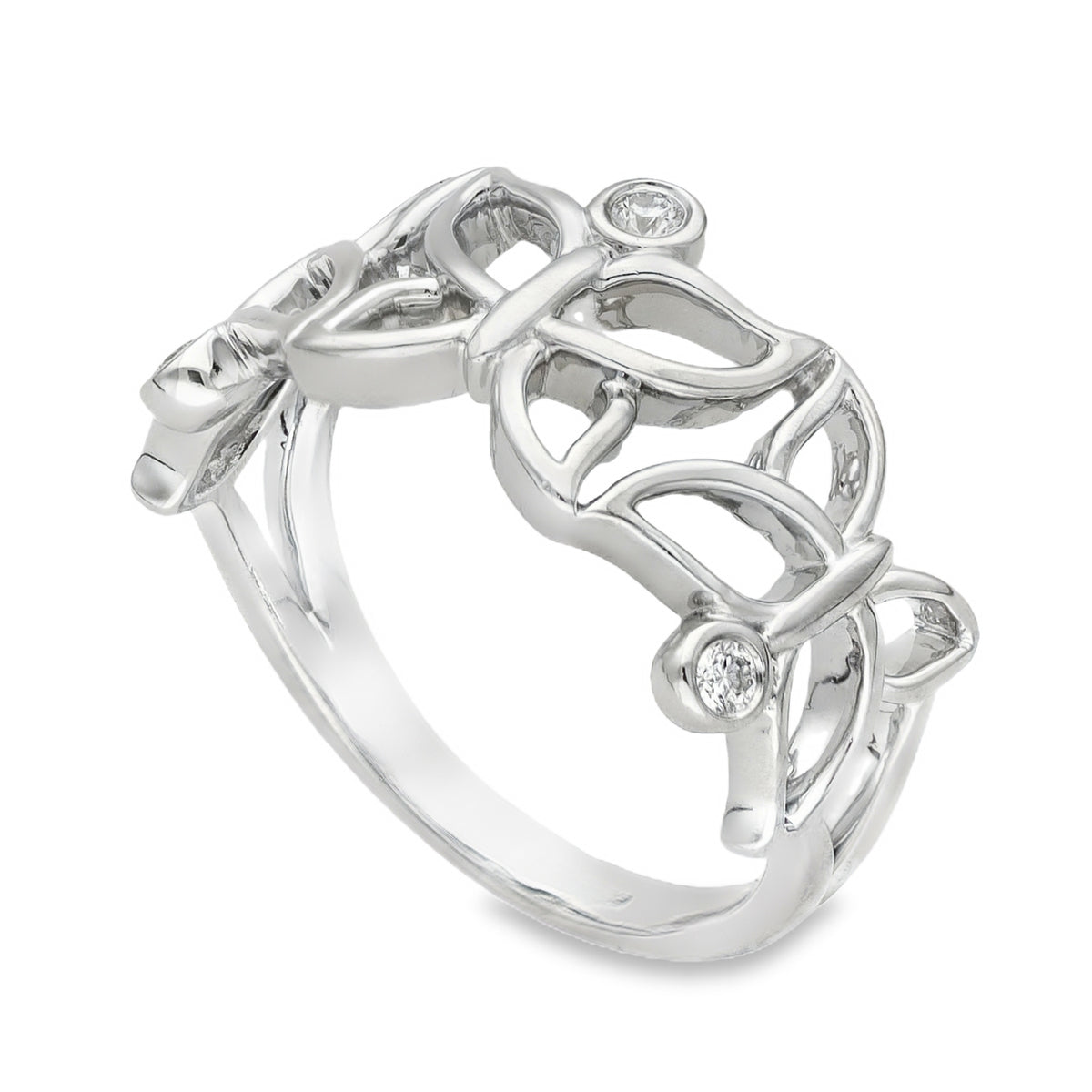 950 Platinum Diamond Butterfly Ring - Size P½ - 0.12ct