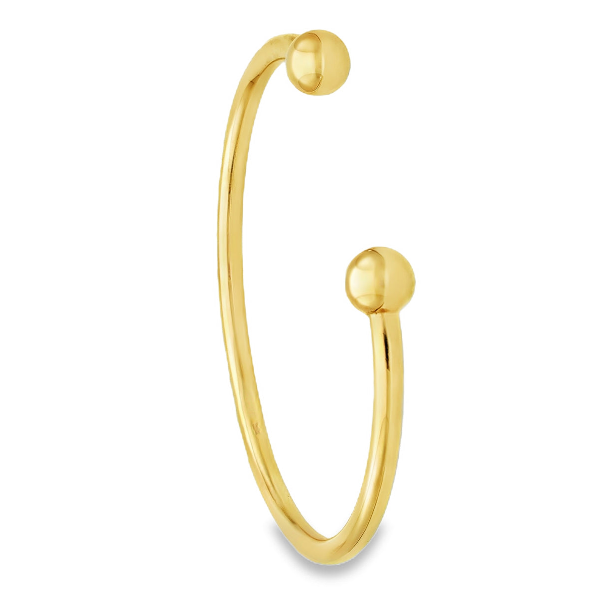 9ct Yellow Gold Plain Torque Bangle - 19.5cm - 30.8g
