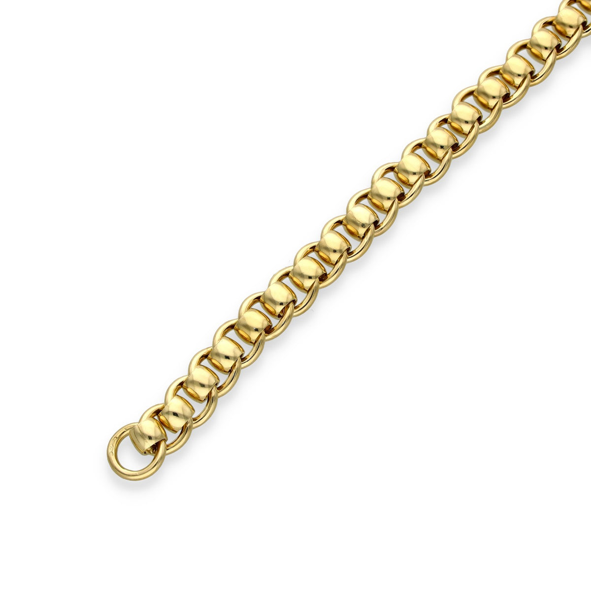 9ct Yellow Gold Rollerball Bracelet - 7.5" - 21.3g