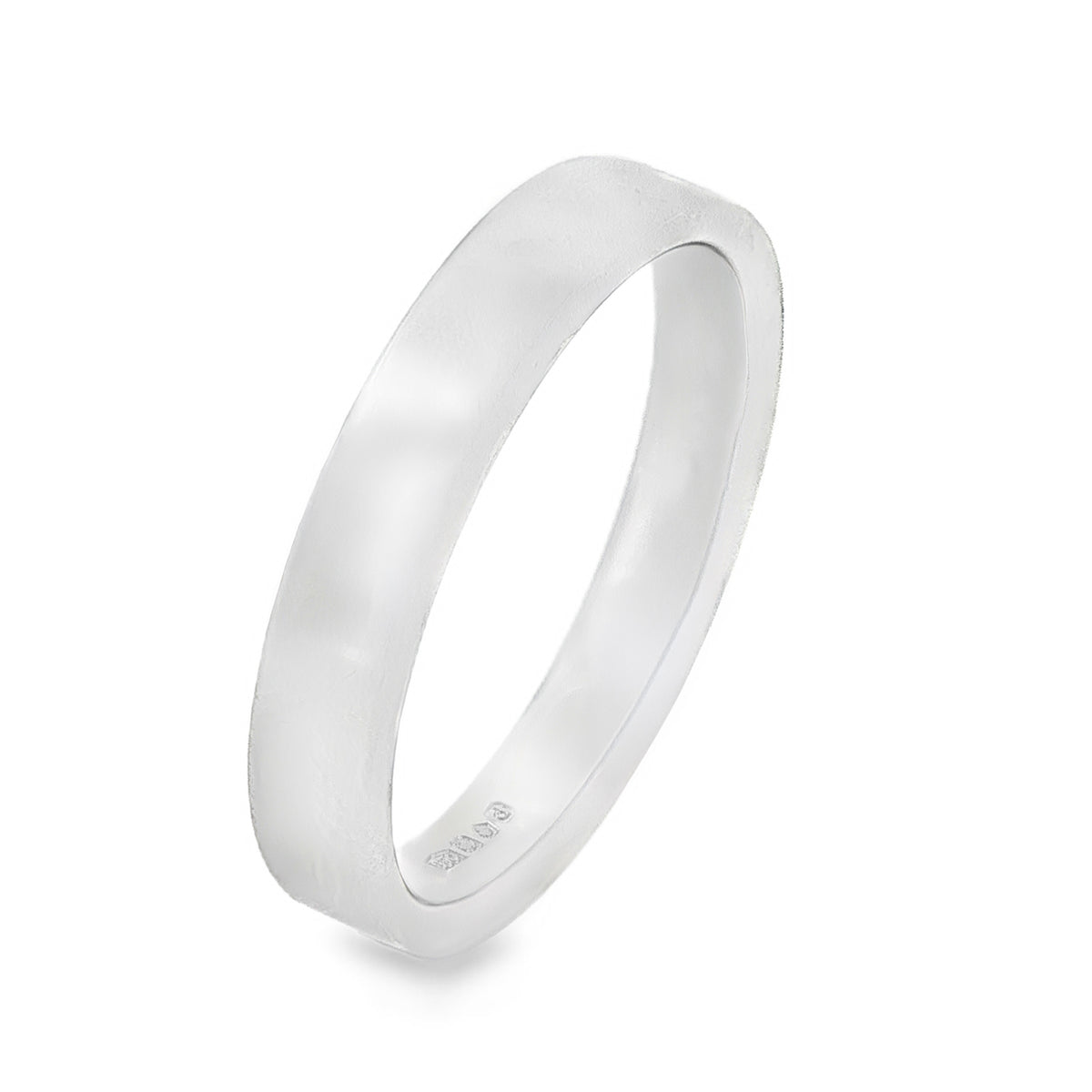 950 Platinum Plain Court Wedding Band - Size M - 3.5mm