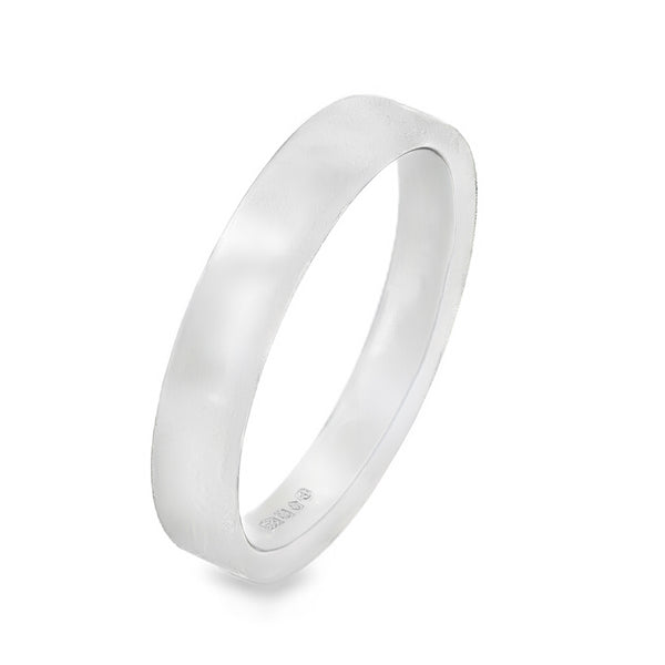 950 Platinum Plain Court Wedding Band - Size M - 3.5mm