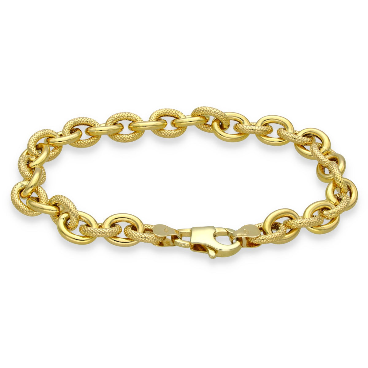 9ct Yellow Gold Belcher Bracelet - 7.5" - 9.9g