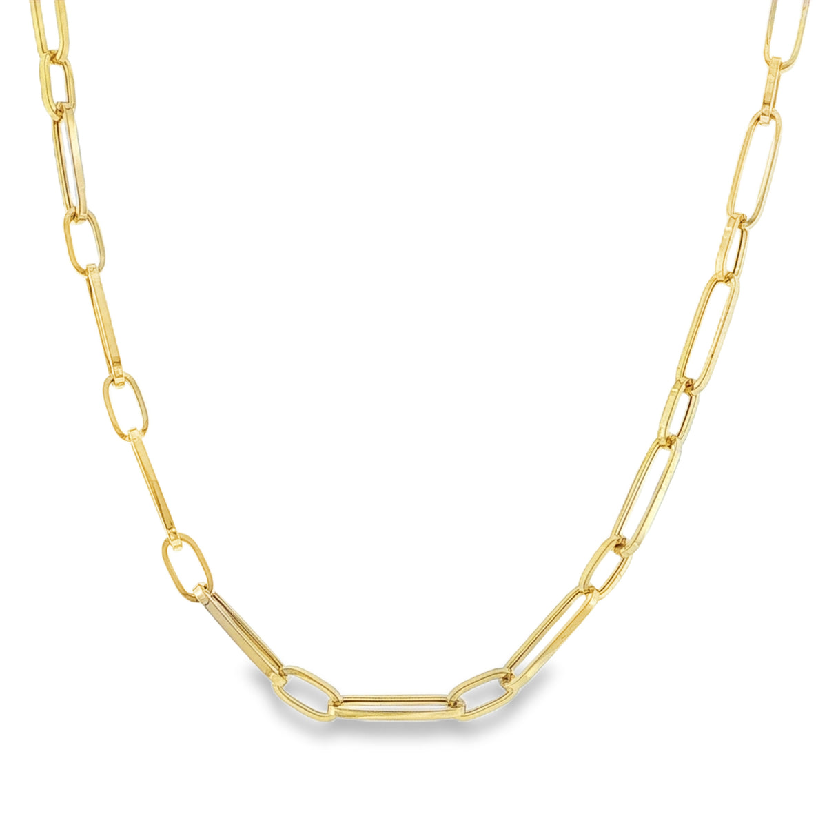 9ct Yellow Gold Hollow 1+1 Belcher Chain - 18"- 4.3g