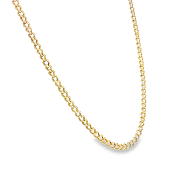 9ct Yellow Gold Curb Chain - 22" - 14.3g