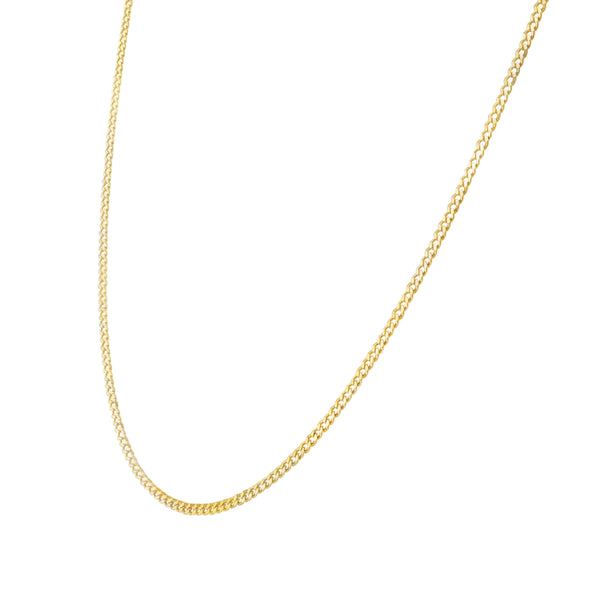 9ct Yellow Gold Closed Curb Chain - 16"- 2.8g