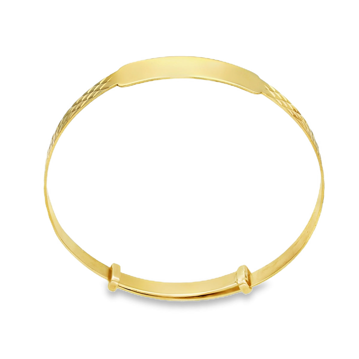 9ct Yellow Gold Adjustable Baby Bangle - 12cm-14.5cm - 2.5g