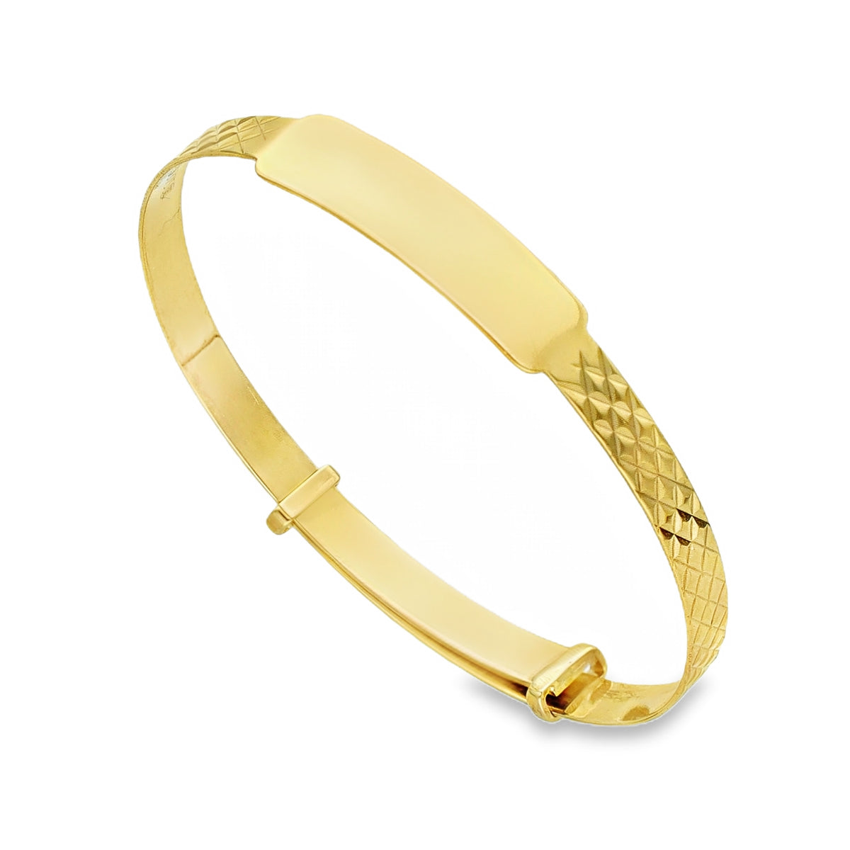 9ct Yellow Gold Adjustable Baby Bangle - 12cm-14.5cm - 2.5g