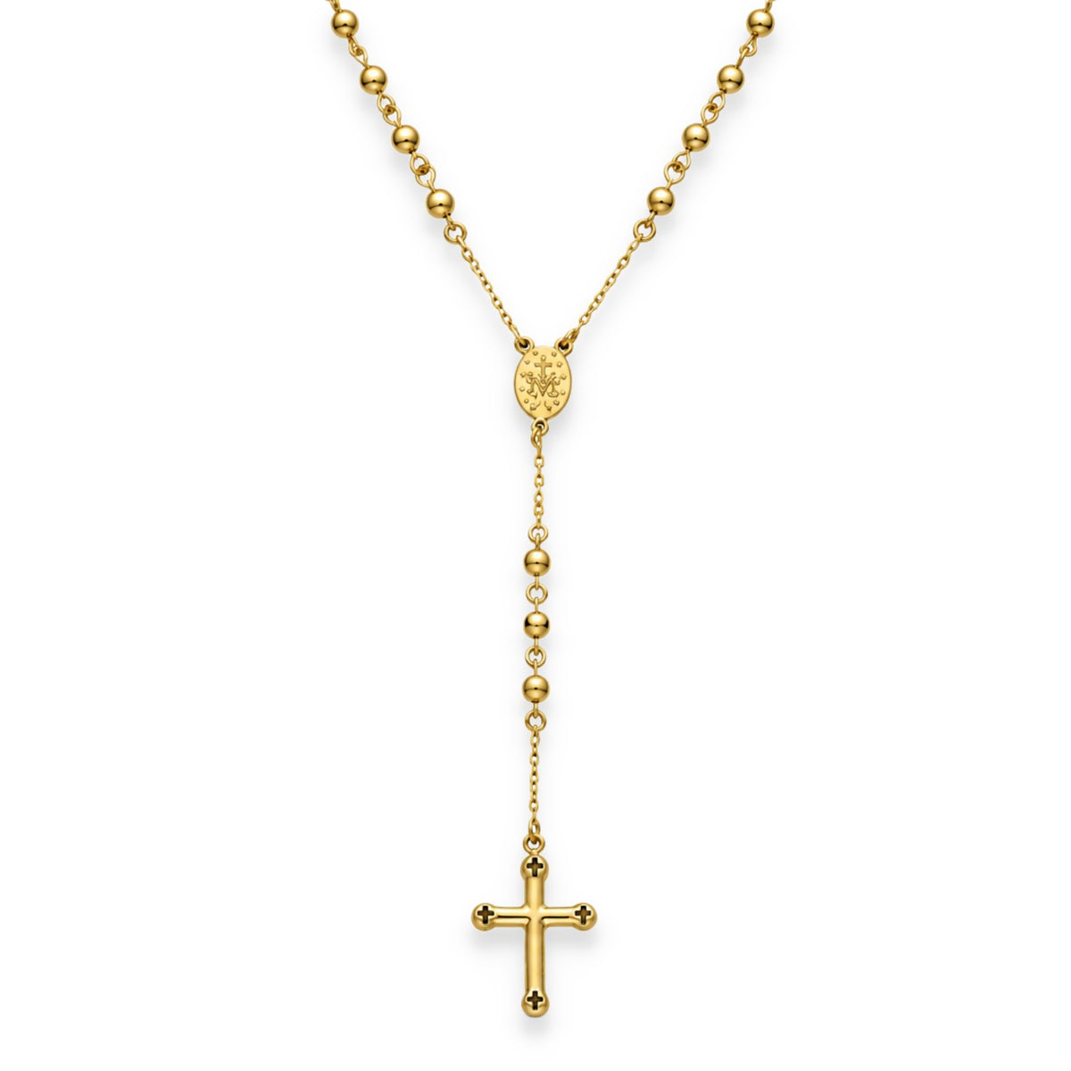 9ct Yellow Gold Rosary Beads Necklace - 24" - 10.0g