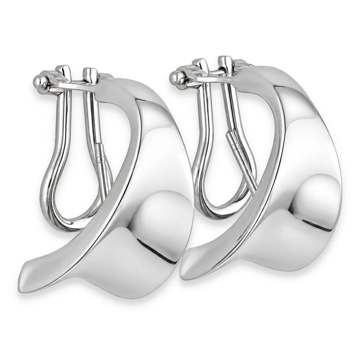 18ct White Gold Underlobe Stud Earrings - 11x17x19mm - 7.8g