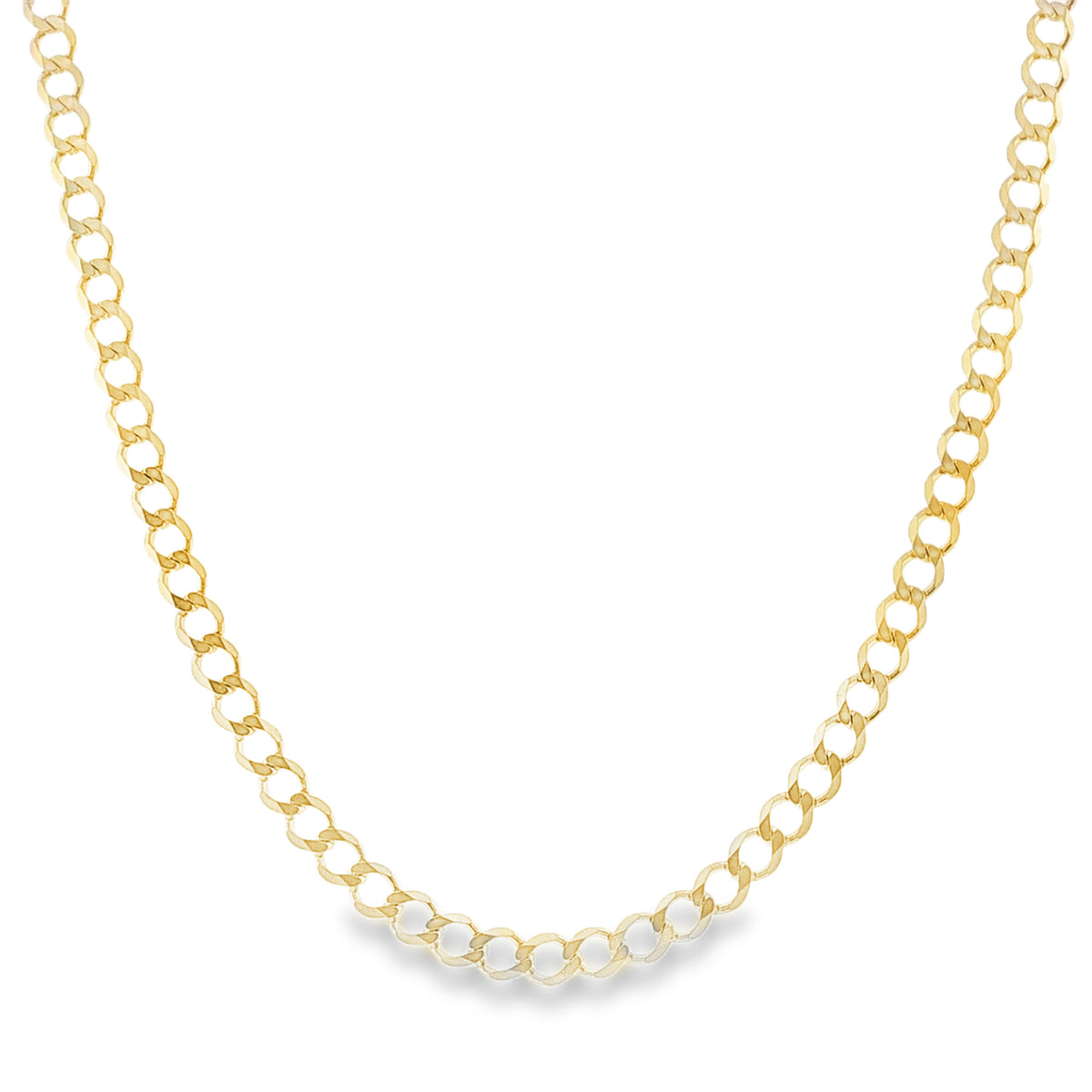 9ct Yellow Gold Flat Curb Chain - 30"- 11.9g