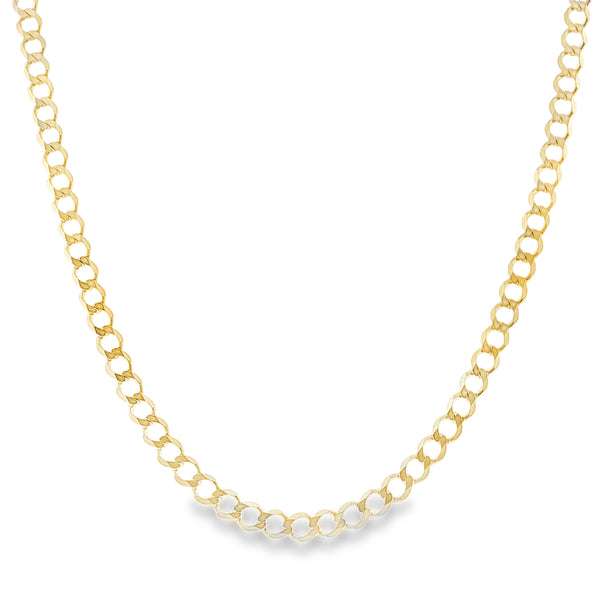 9ct Yellow Gold Flat Curb Chain - 30"- 11.9g