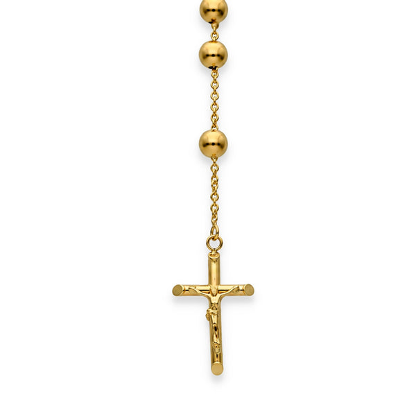 9ct Yellow Gold Rosary Bead Chain - 26" - 29.5g