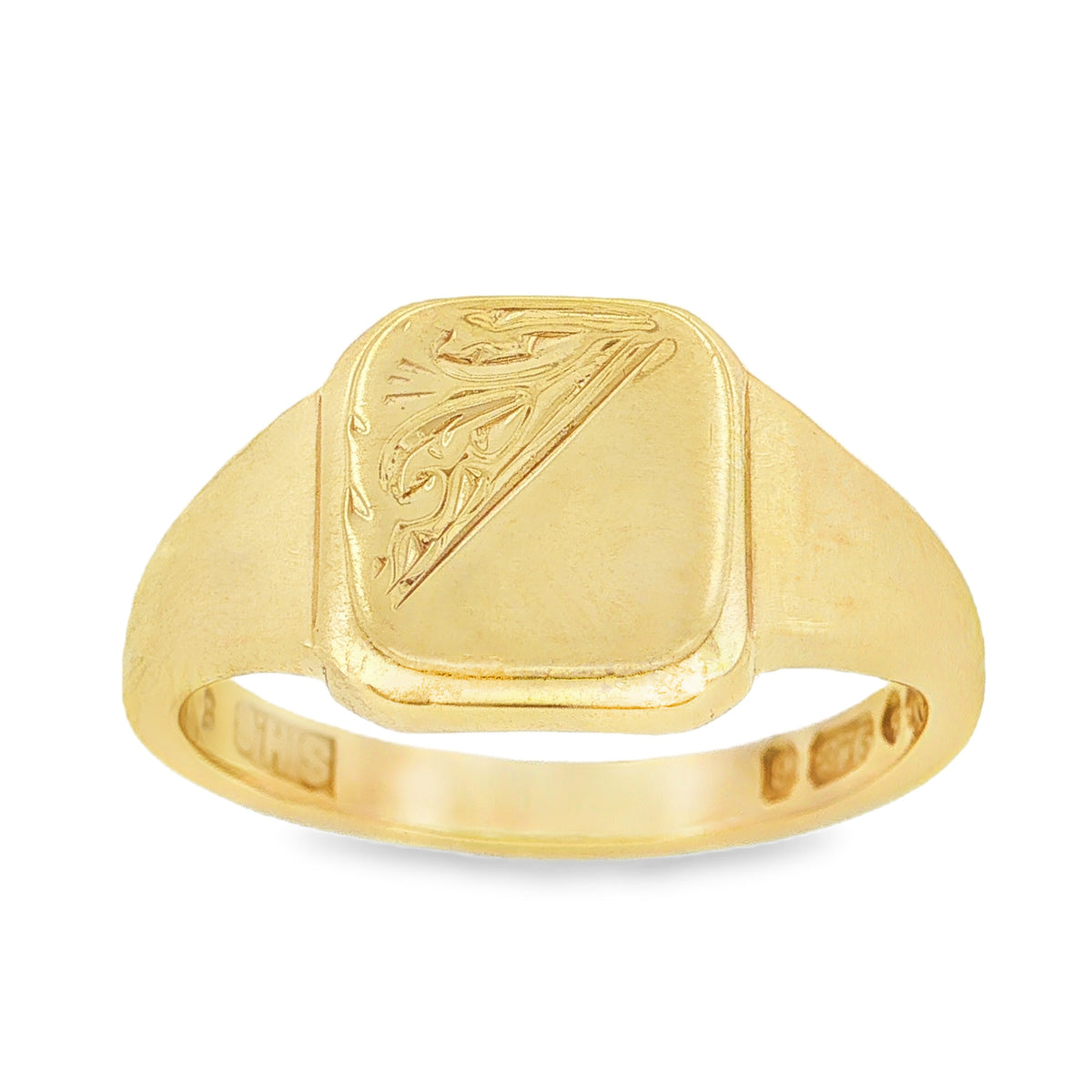 9ct Yellow Gold Square Signet Ring 3.7g