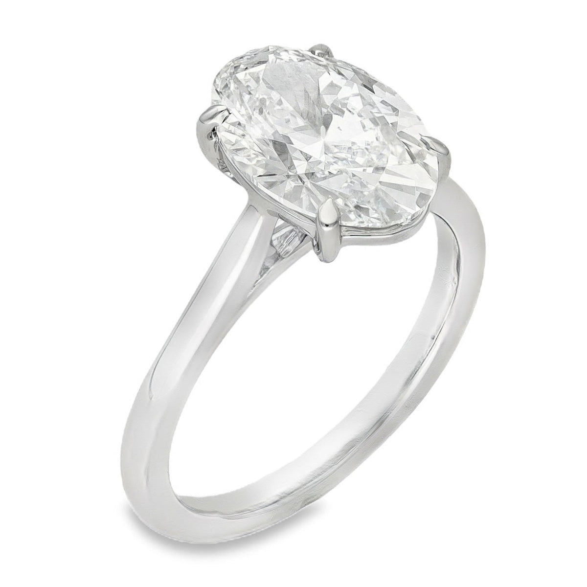 LAB 3.07CT  D VS1  OVAL PLATINUM SOLITAIRE