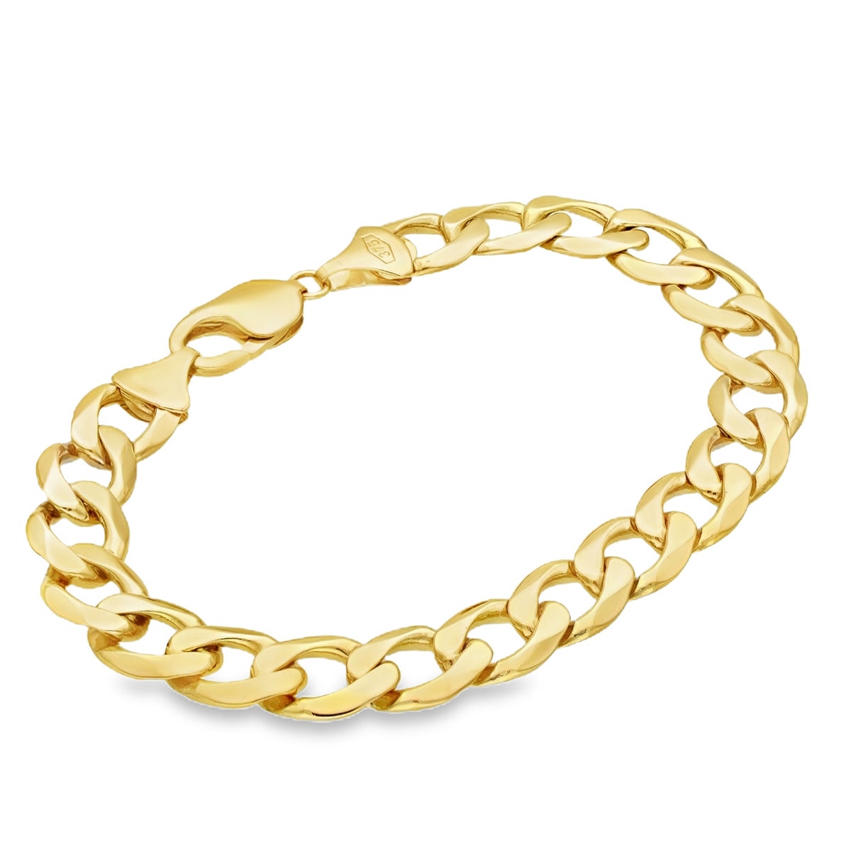 9ct Yellow Gold Oval Curb Bracelet - 9" - 32.8g
