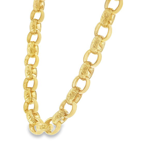 9ct Yellow Gold Heavy Belcher Chain - 24" - 77.3g