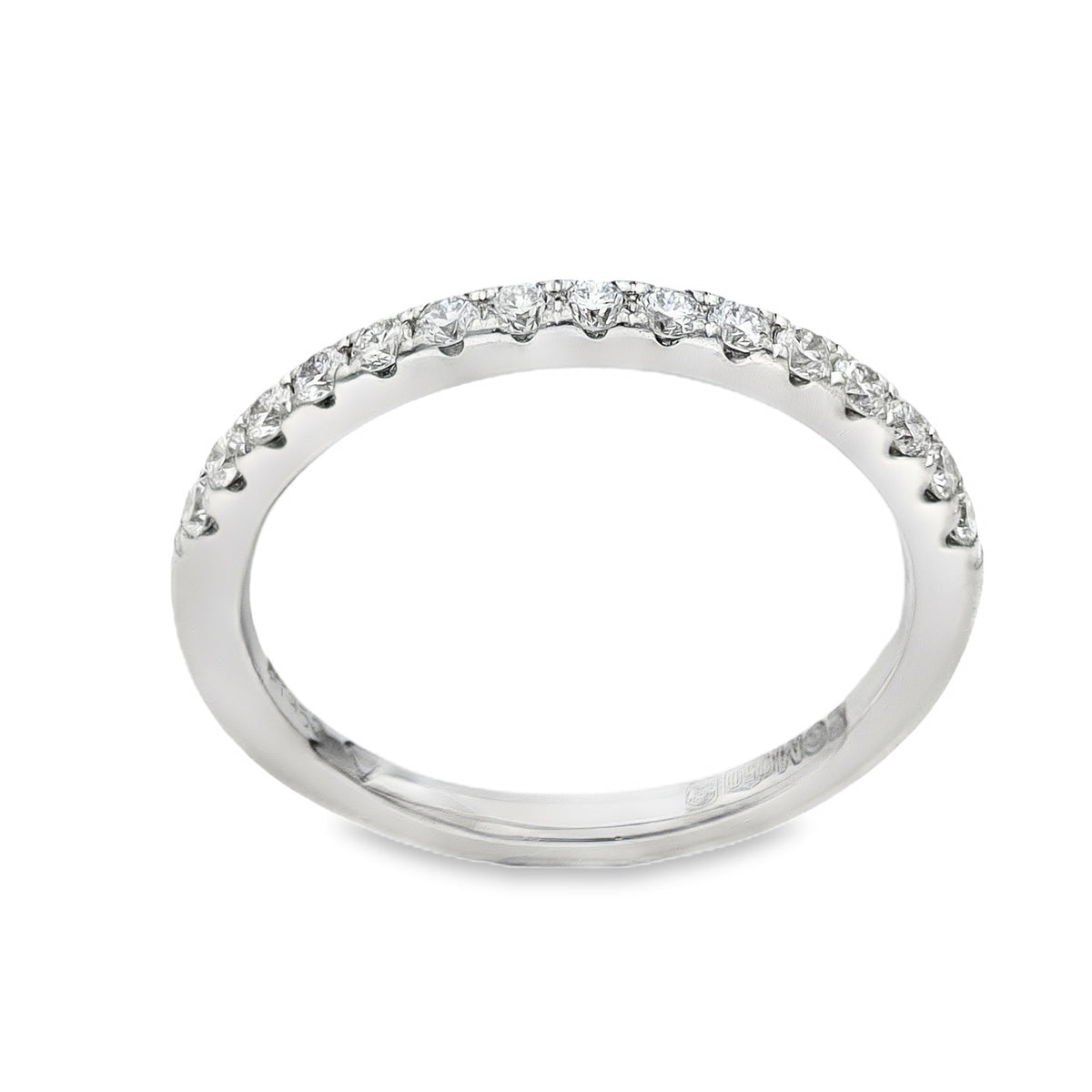 950 Platinum Diamond Half Eternity Ring - Size H½ - 0.22ct