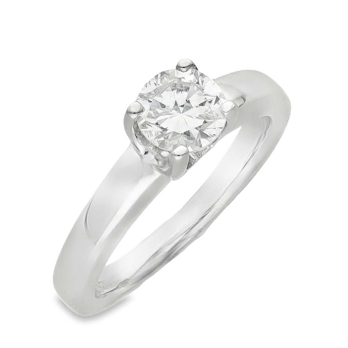 18ct White Gold Diamond Solitaire Engagement Ring - Size H½ - 0.60ct