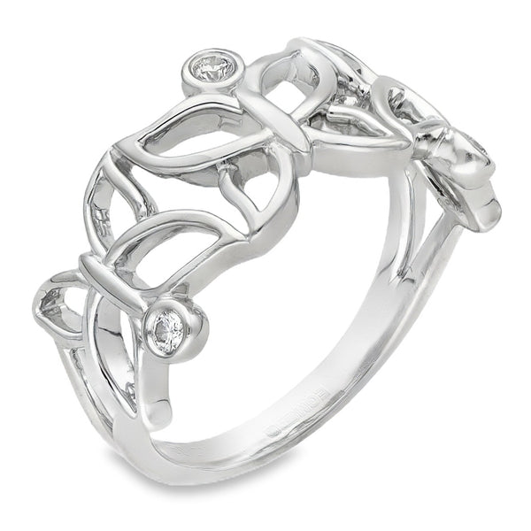 950 Platinum Diamond Butterfly Ring - Size P½ - 0.12ct