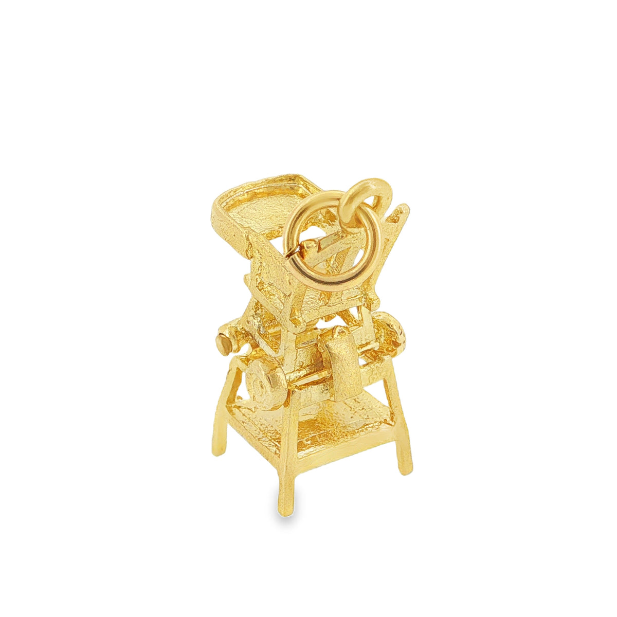 9ct Yellow Gold Hinged High Chair Charm - 8x20x11mm - 1.8g