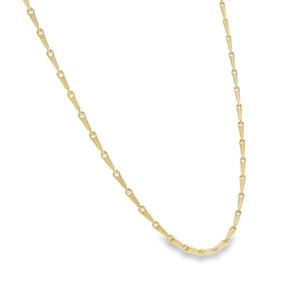 9ct Yellow Gold Barleycorn Chain - 22" - 9.3g