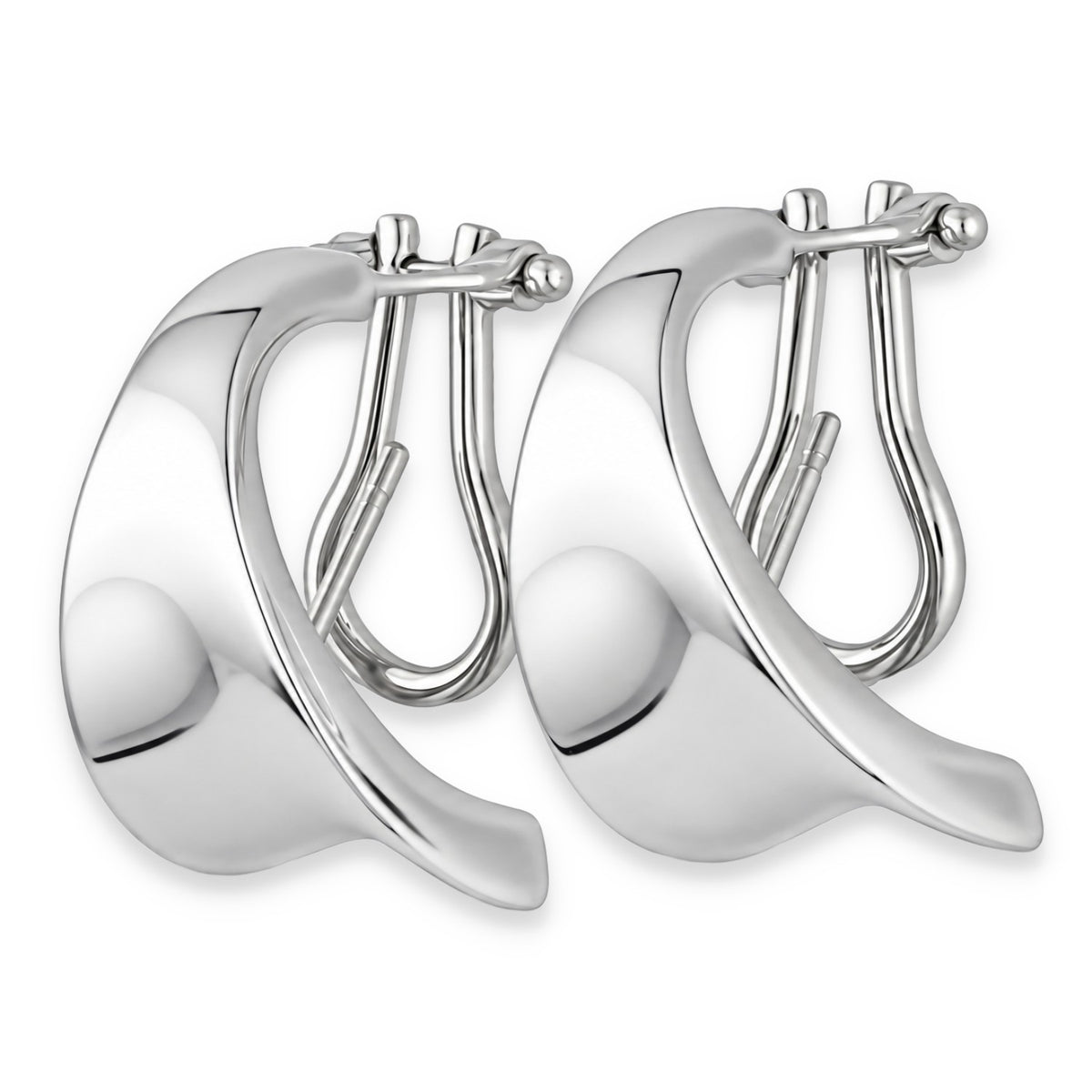 18ct White Gold Underlobe Stud Earrings - 11x17x19mm - 7.8g