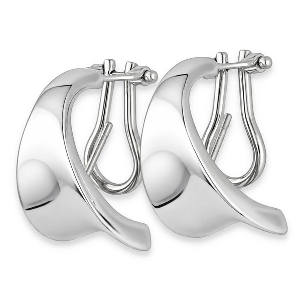 18ct White Gold Underlobe Stud Earrings - 11x17x19mm - 7.8g