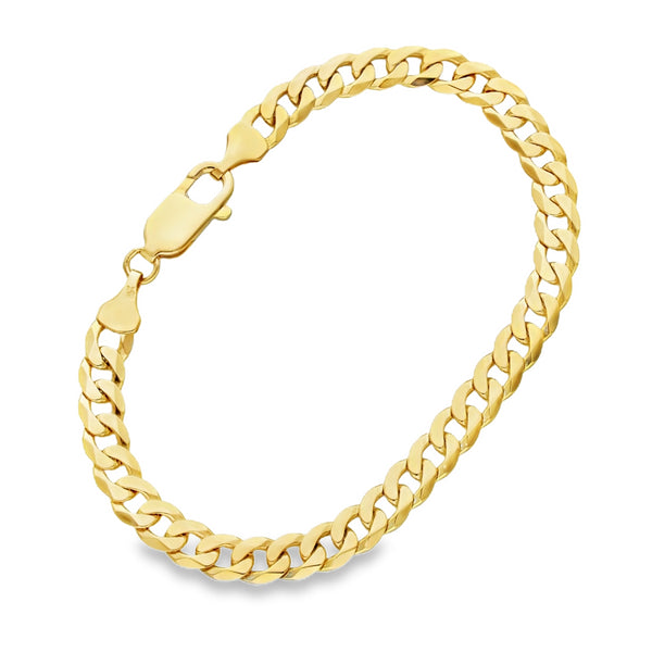 9ct Yellow Gold Oval Curb Bracelet - 7.5" - 10.3g