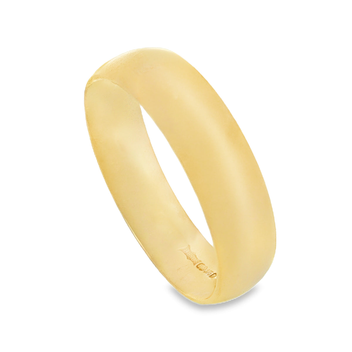 9ct Yellow Gold D-Shape Wedding Band - Size T½ - 7mm