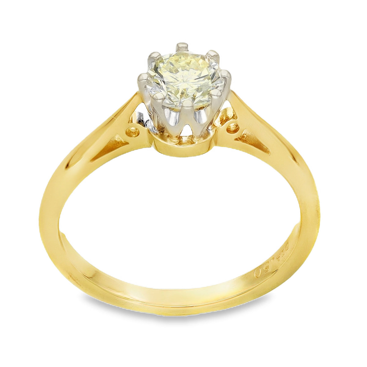 18ct White Gold Diamond Engagement Ring - Size K - 0.50ct