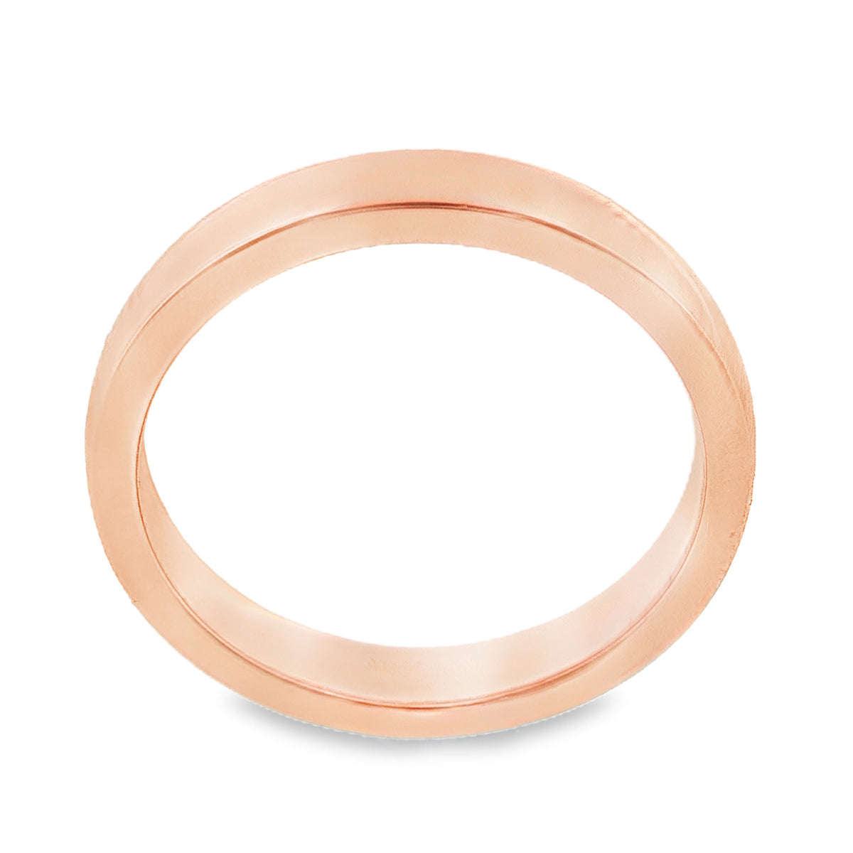 18ct Rose Gold Plain Flat Wedding Band - Size J - 3mm