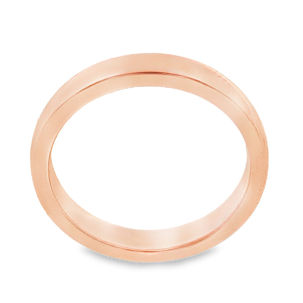 18ct Rose Gold Plain Flat Wedding Band - Size J - 3mm