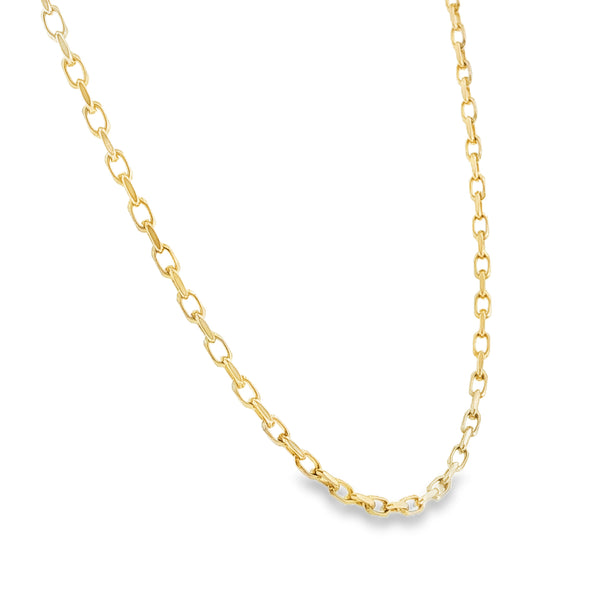 9ct Yellow Gold Heavy File Trace Chain - 20"- 10.6g