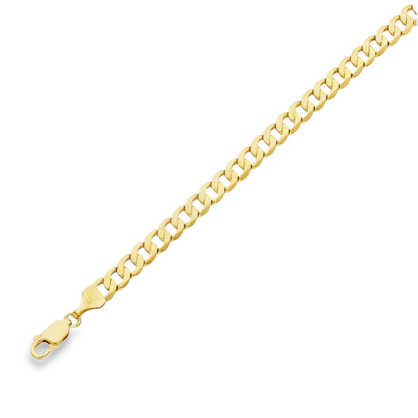 9ct Yellow Gold Oval Curb Bracelet - 7" - 9.4g