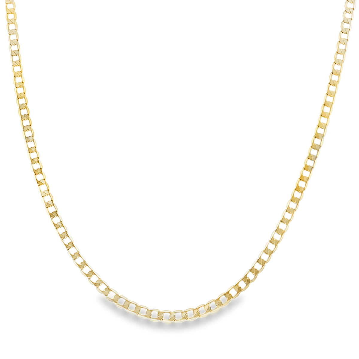9ct Yellow Gold Open Flat Curb Chain - 20"- 6.1g
