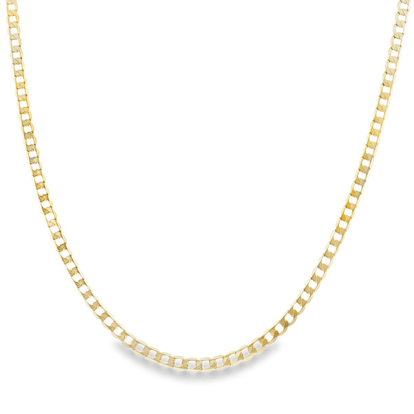 9ct Yellow Gold Open Flat Curb Chain - 20"- 6.1g