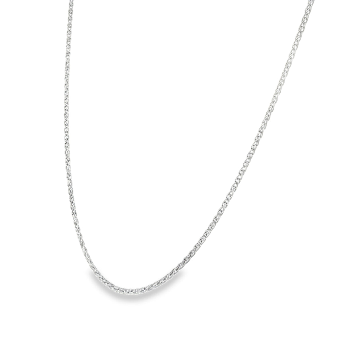 18ct White Gold Fine Spiga Chain - 18" - 5.6g